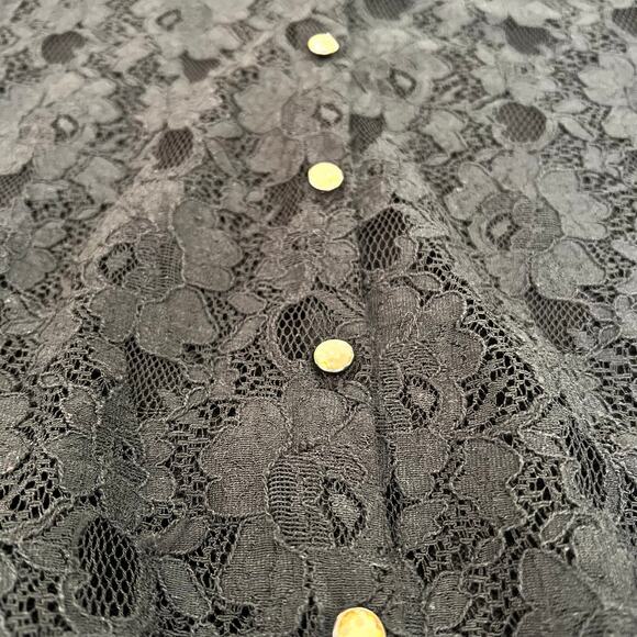 J. Jill Black Cardigan Sweater Womens Med Petite Sparkle Buttons Alpaca Romantic - Picture 4 of 11